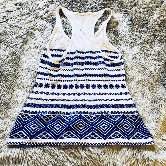 Sam Edelman Blue Thread Woven Pattern Tank Top - Picture 3 of 3